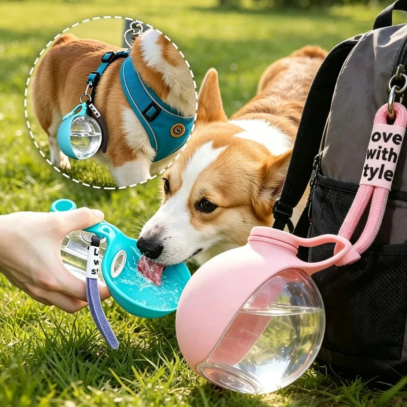 HydroTrail Pet Bottle – Foldable 2-in-1 Water & Food Dispenser for Dogs & Cats